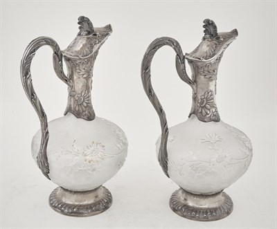 Lot 316 - Pair of Daum French Silver Mounted,...