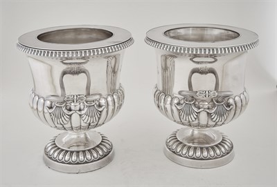 Lot 293 - Pair of Sheffield Plate Wine Coolers Matthew...