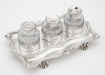 Lot 284 - George III Sterling Silver Inkstand Richard...