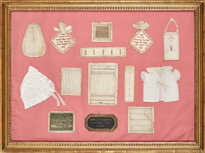 Lot 385 - Framed Group of Needlework Specimens 1836...