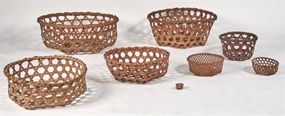 Lot 171 - Group of Eight Woven Splint Cheese Baskets...