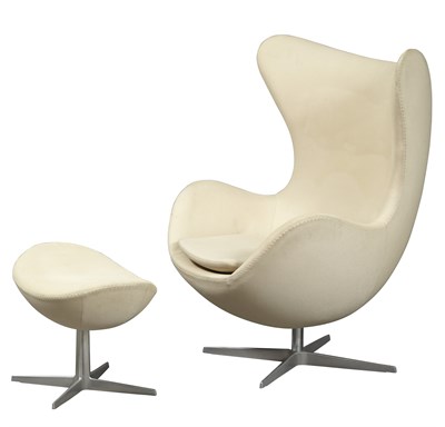 Lot 242 - Arne Jacobsen Upholstered Egg Chair and...