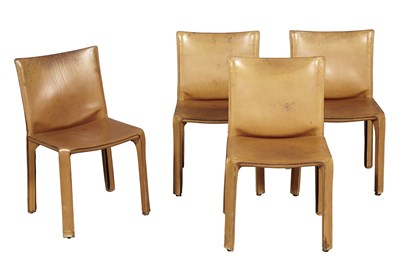 Lot 258 - Set of Four Mario Bellini Leather Cab Chairs...