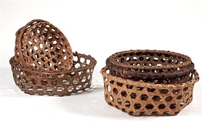 Lot 251 - Group of Six Woven Splint Cheese Baskets...