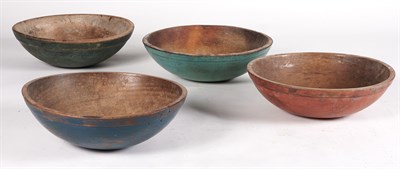 Lot 243 - Group of Eight Large Turned Painted Wood Bowls...