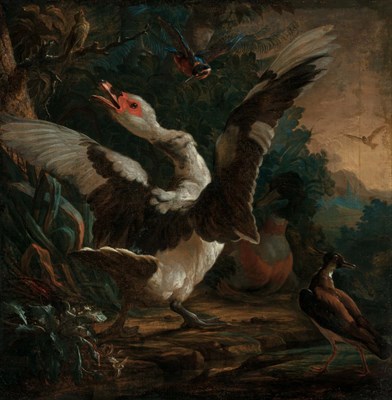 Lot 33 - Abraham Bisschop Dutch, 1670-1731 A Goose, a...