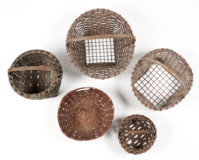 Lot 186 - Group of Five American Splint Baskets...