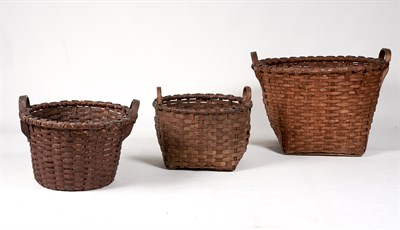 Lot 226 - Group of Three Large Splint Apple Baskets With...