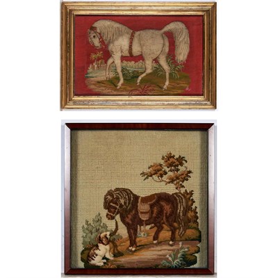 Lot 135 - Two Framed Needlework Pictures Depicting one...