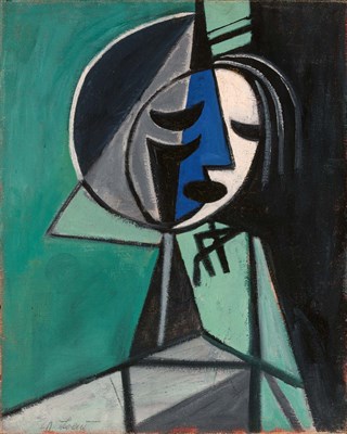 Lot 70 - Michael Loew American, 1907-1985 Blue Cubic...