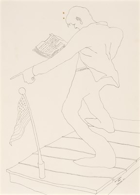 Lot 6 - Benny Andrews American, 1930-2006 Preacher #1,...