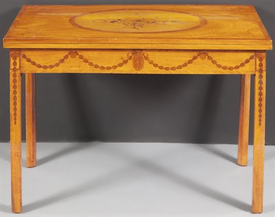 Lot 359 - George III Satinwood and Marquetry Card Table...