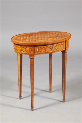Lot 139 - Louis XVI Style Tulipwood Parquetry Oval Table...