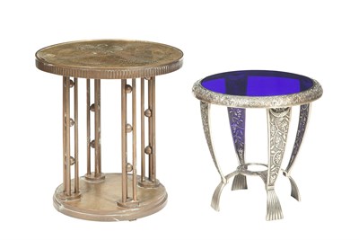 Lot 272 - Two Art Deco Circular Tables One brass and...