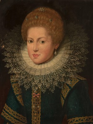 Lot 9 - Manner of Isaac Oliver Portrait of a Lady...
