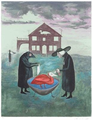 Lot 20 - Leonora Carrington (1917-2011) BIRD BATH Color...
