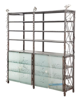 Lot 389 - Marco De Gueltzl Painted Metal, Wood and Glass...
