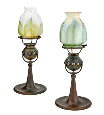 Lot 238 - Assembled Pair of Tiffany Studios Bronze and...