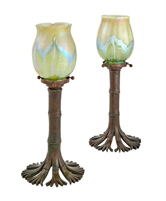 Lot 239 - Assembled Pair of Tiffany Studios Bronze and...