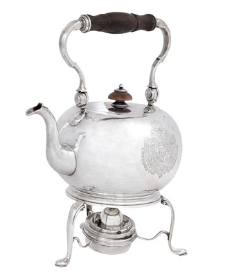 Lot 264 - George II Sterling Silver Kettle on Stand...