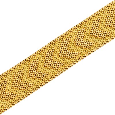 Lot 670 - Wide Woven Gold Mesh Bracelet