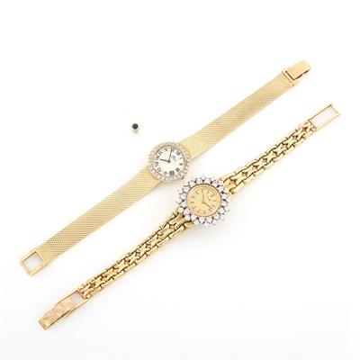 Lot 1597 - Two Gold and Diamond Wristwatches, Movado, Concord