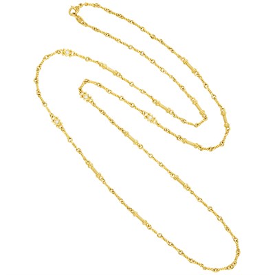 Lot 754 - Long Gold and Diamond Chain Necklace, Judith Ripka