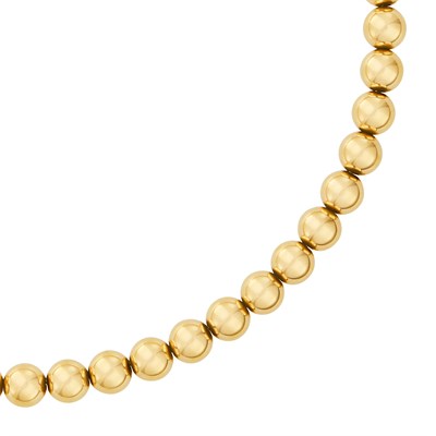 Lot 305 - Gold Ball Bead Necklace, Tiffany & Co.