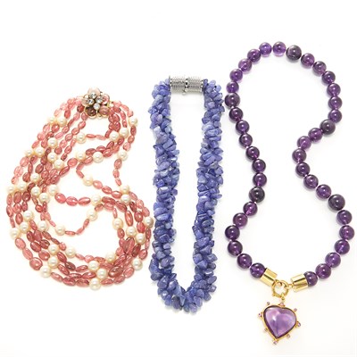Lot 1588 - Group of Three Bead Necklaces