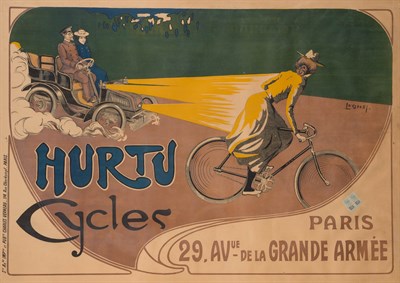 Lot 340 - Lovatelli HURTU CYCLES Color lithograph, laid...