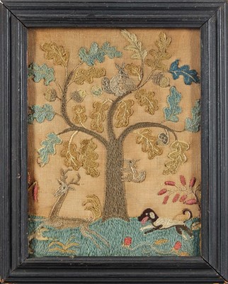 Lot 233 - Silk-on-Linen Pictorial Needlework Probably...