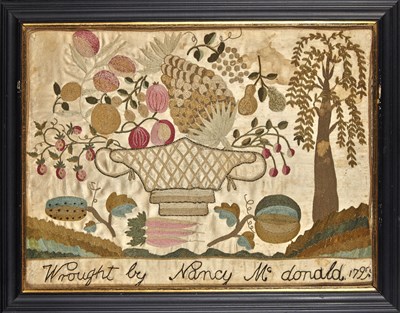 Lot 231 - Two Silk-on-Silk Needlework Pictures Worked by...