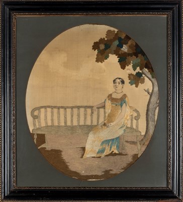 Lot 259 - Silk and Wool-on-Linen Picture English or...
