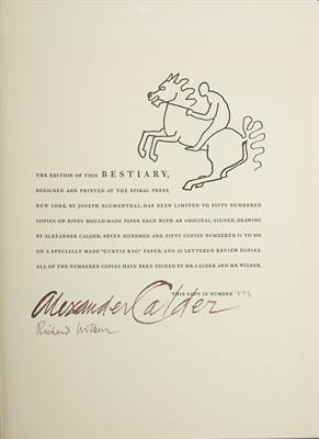 Lot 264 - [CALDER, ALEXANDER] WILBUR, RICHARD. A...