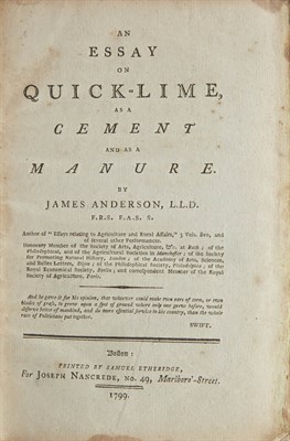 Lot 4 - ANDERSON, JAMES An Essay on Quick-Lime, as a...