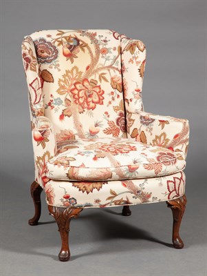 Lot 550 - George II Style Mahogany Wing Armchair Height...