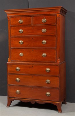Lot 326 - George III Mahogany Chest on Chest Height 74...