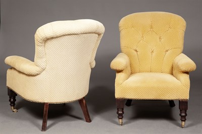 Lot 384 - Pair of William IV Style Stained Wood Club...