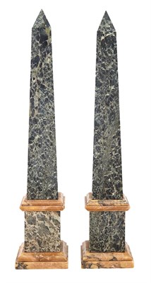 Lot 322 - Pair of Continental Marble Obelisks Height 27...
