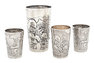 Lot 225 - Four Russian Silver Beakers Various makers,...