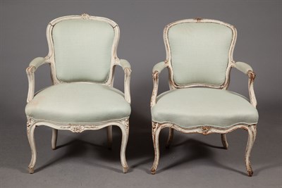 Lot 477 - Louis XV Painted Armchair (Fauteuil en...