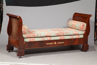 Lot 481 - French Mahogany Day Bed Height 38 inches,...