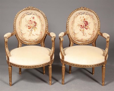 Lot 114 - Set of Four Louis XVI Style Giltwood and...