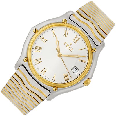 Lot 469 - Ebel Gentleman's Stainless Steel and Gold 'Wave' Wristwatch