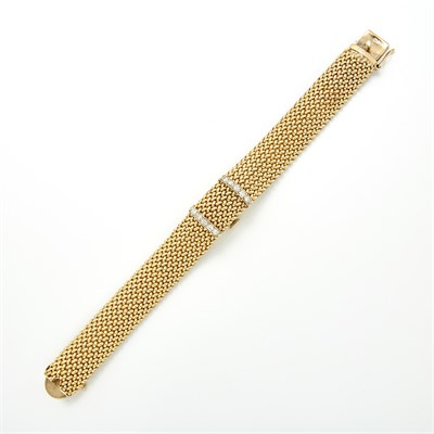 Lot 1348 - Gold and Diamond Bracelet-Watch