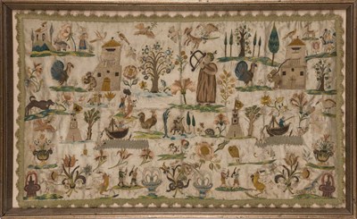 Lot 1065 - Silkwork Needlework Picture Continental, late...