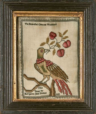 Lot 204 - English Needlework Bird Picture Worked by...