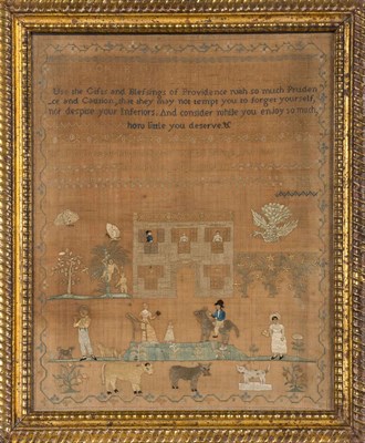 Lot 271 - Needlework Pictorial Sampler English or...