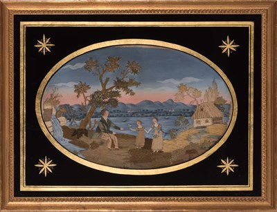 Lot 321 - English Needlework and Watercolor Picture...