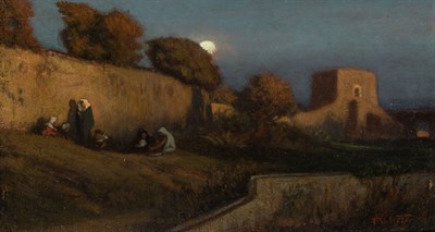 Lot 52 - Elihu Vedder American, 1836-1923 Figures by a...